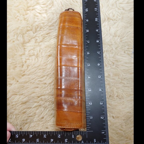 MODA SPANA Eel Skin Clutch/Purse, Tan - Picture 14 of 16